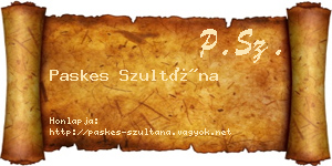 Paskes Szultána névjegykártya